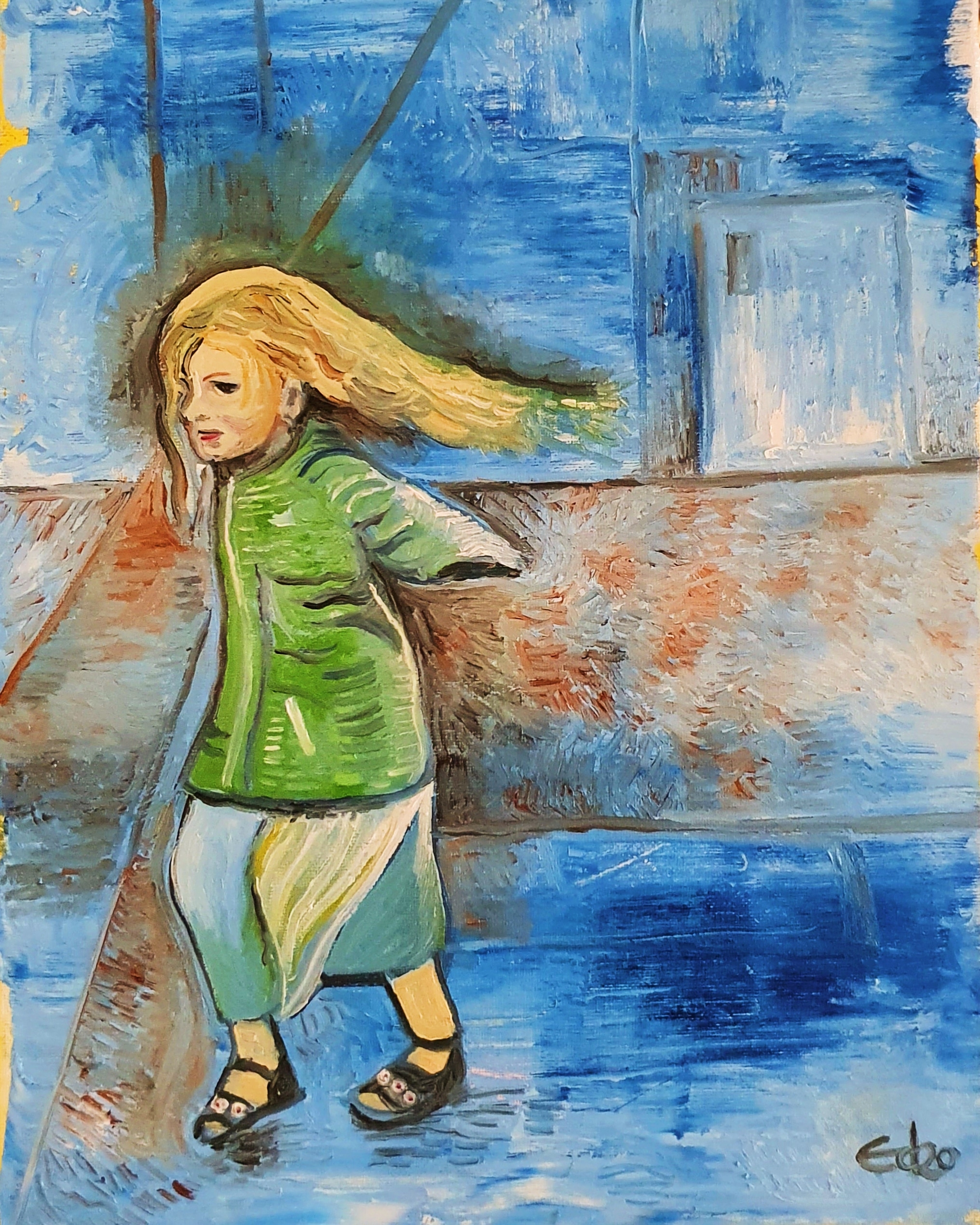 Dancing in the Streets of Mousehole, Oil on Canvas 2020