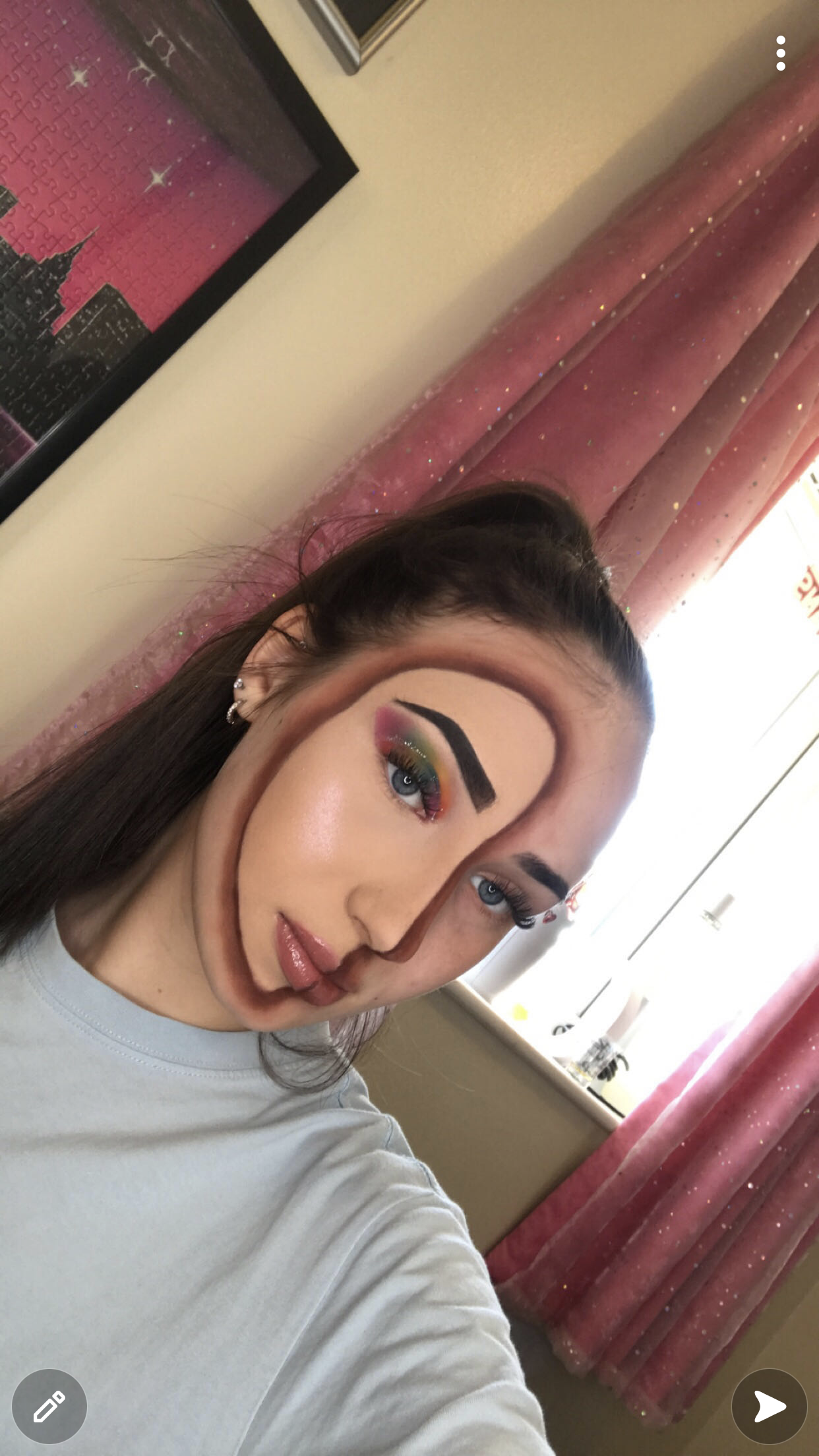 Mask effect make up look