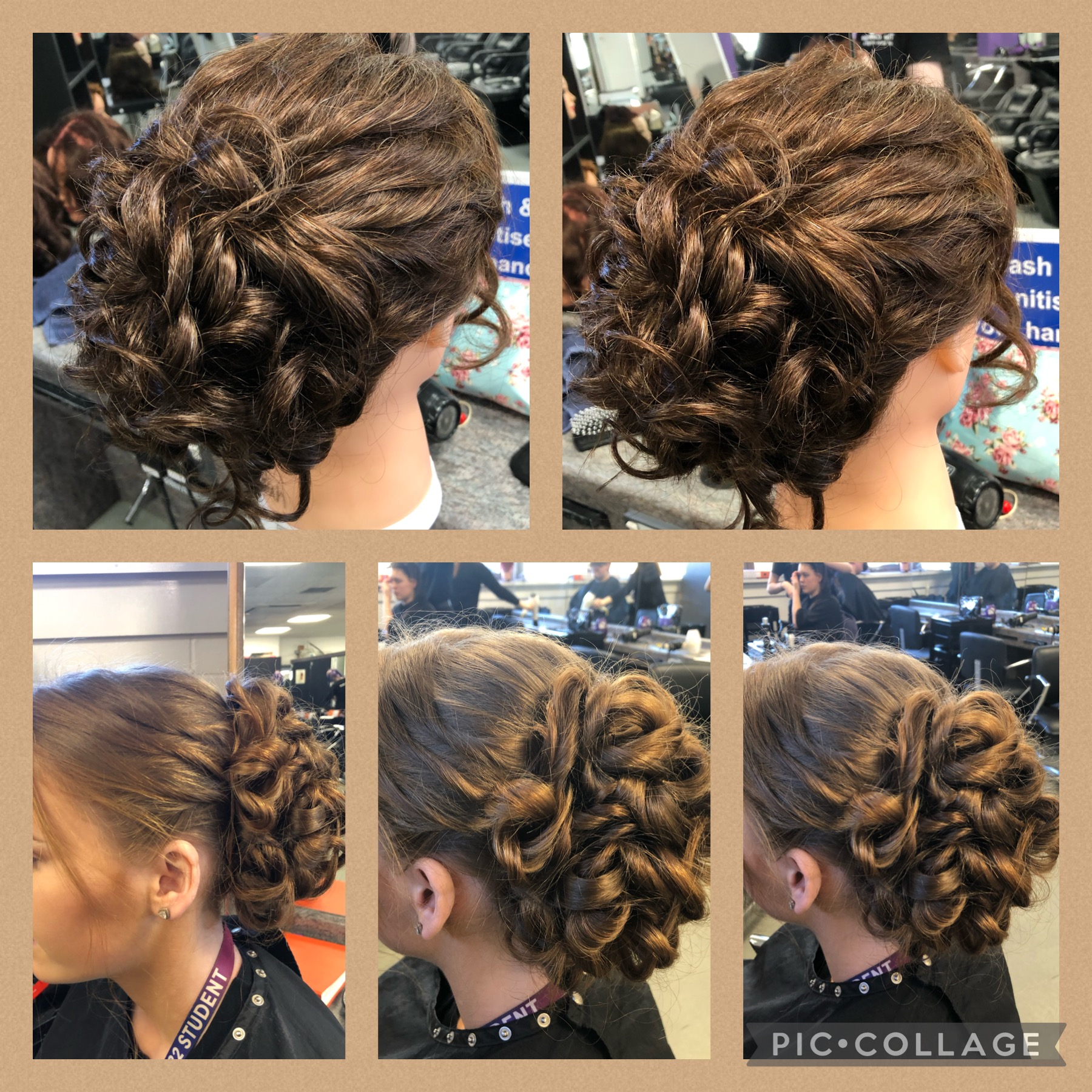 Hair up-dos created during Level 2 Media Makeup.