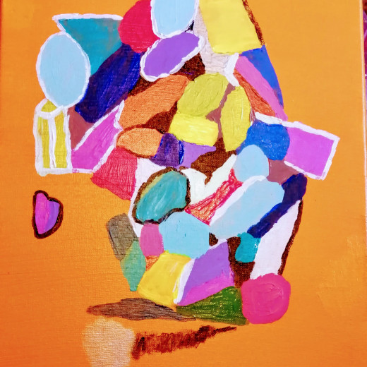 "Abstract Woman"(2020) acrylic paint on canvas 10 inches x 12 inches