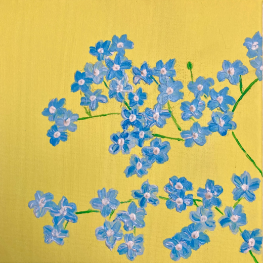 Forget me nots on yellow